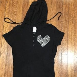 Hooded T-shirt.
